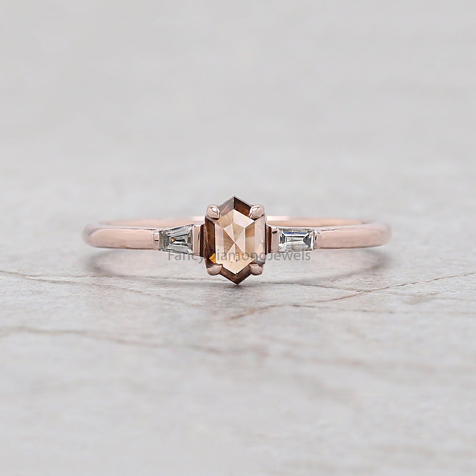 Hexagon shaped store engagement rings