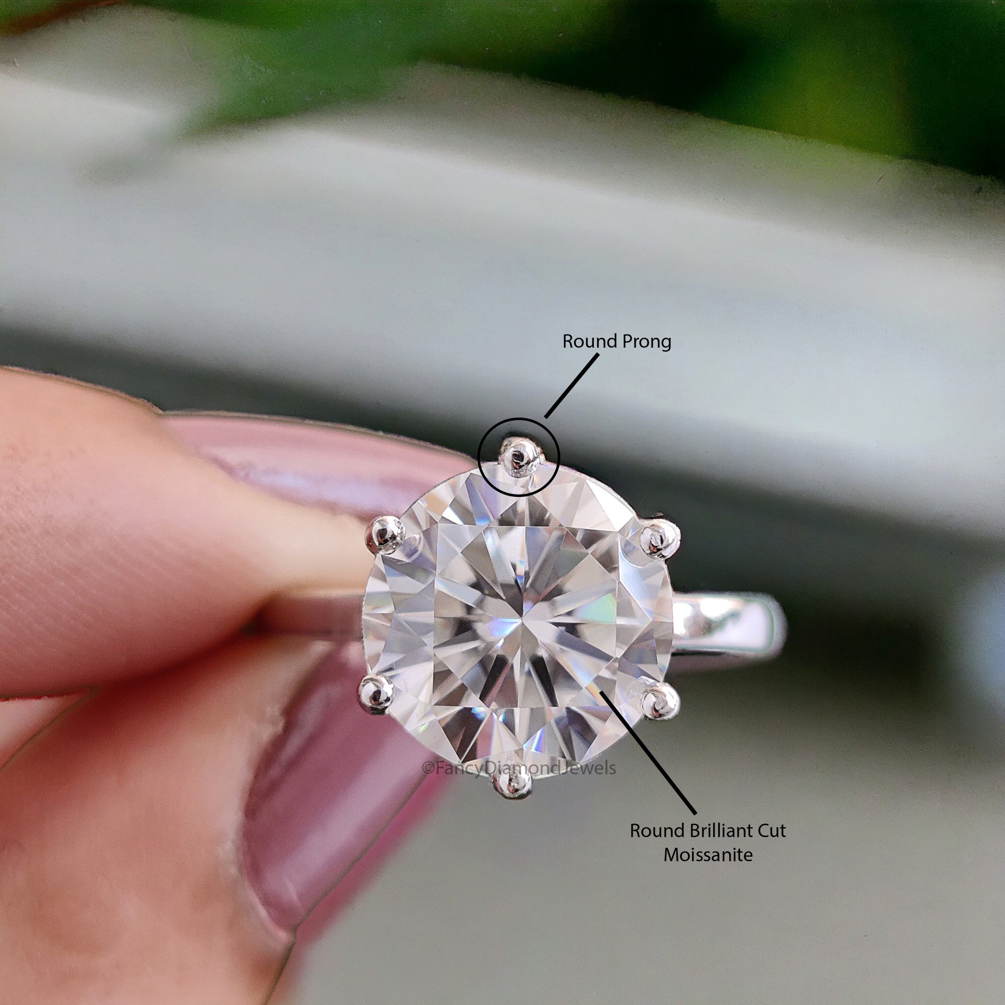 3.55 CT Round Brilliant Cut Colorless Moissanite Solitaire Ring Engagement Ring Wedding Ring Comfort Fit Yellow/White/Rose Gold Ring FD29