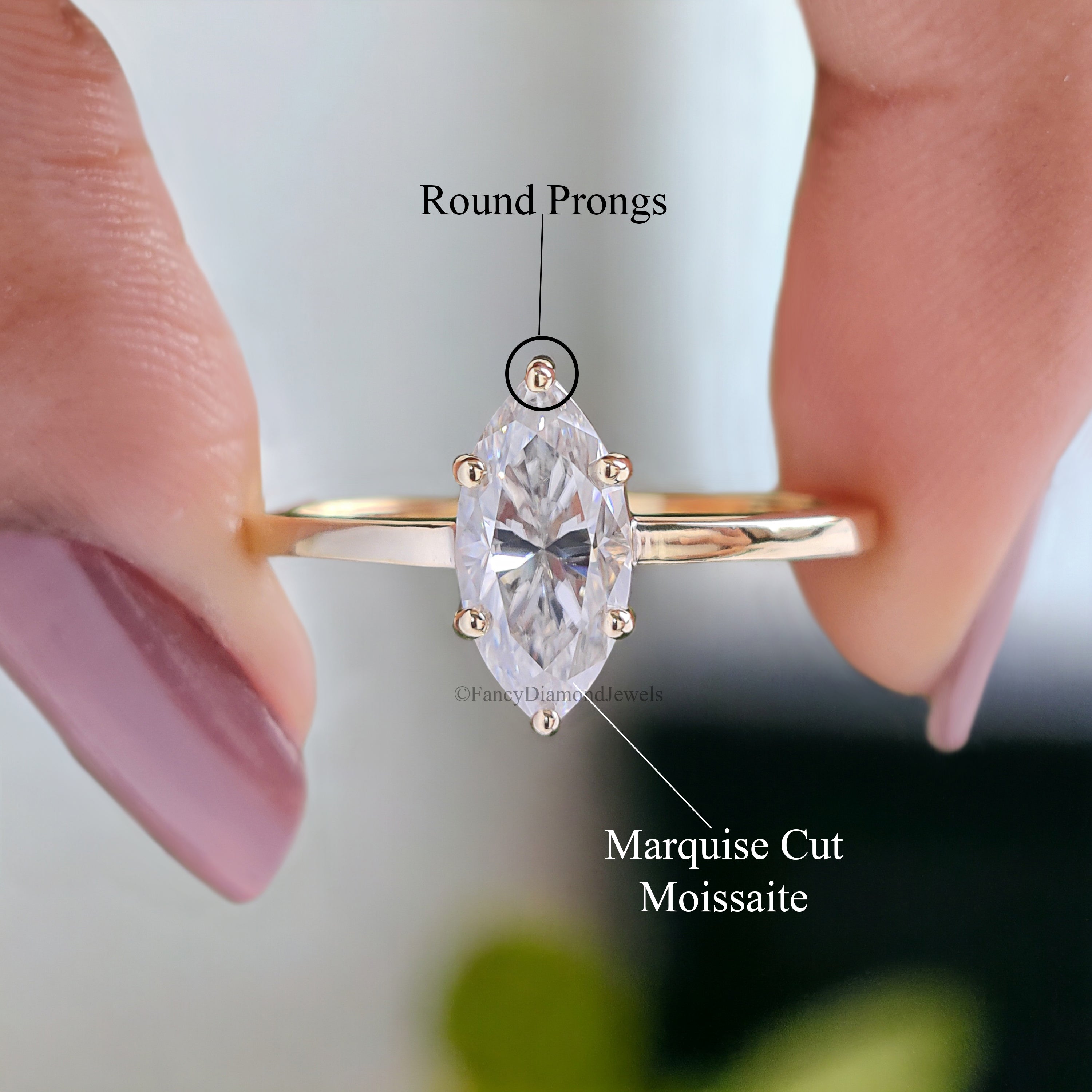 1.00 CT Marquise Cut Colorless Moissanite Ring Solitaire Prong Set Engagement Ring Wedding Ring Promise Ring for Women Gift for Her FD153