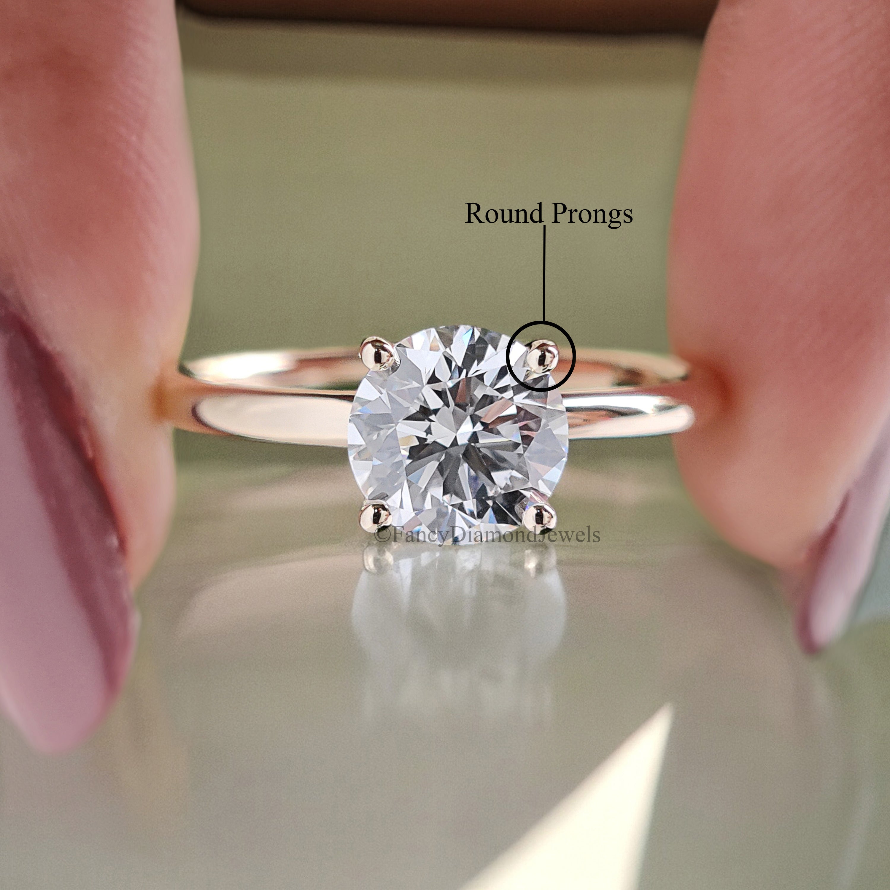 1.00 CT Round Brilliant Cut Lab Grown Engagement Ring Round Cut Moissanite Ring Prong Set Wedding Ring Anniversary Gift Ring For Her FD194