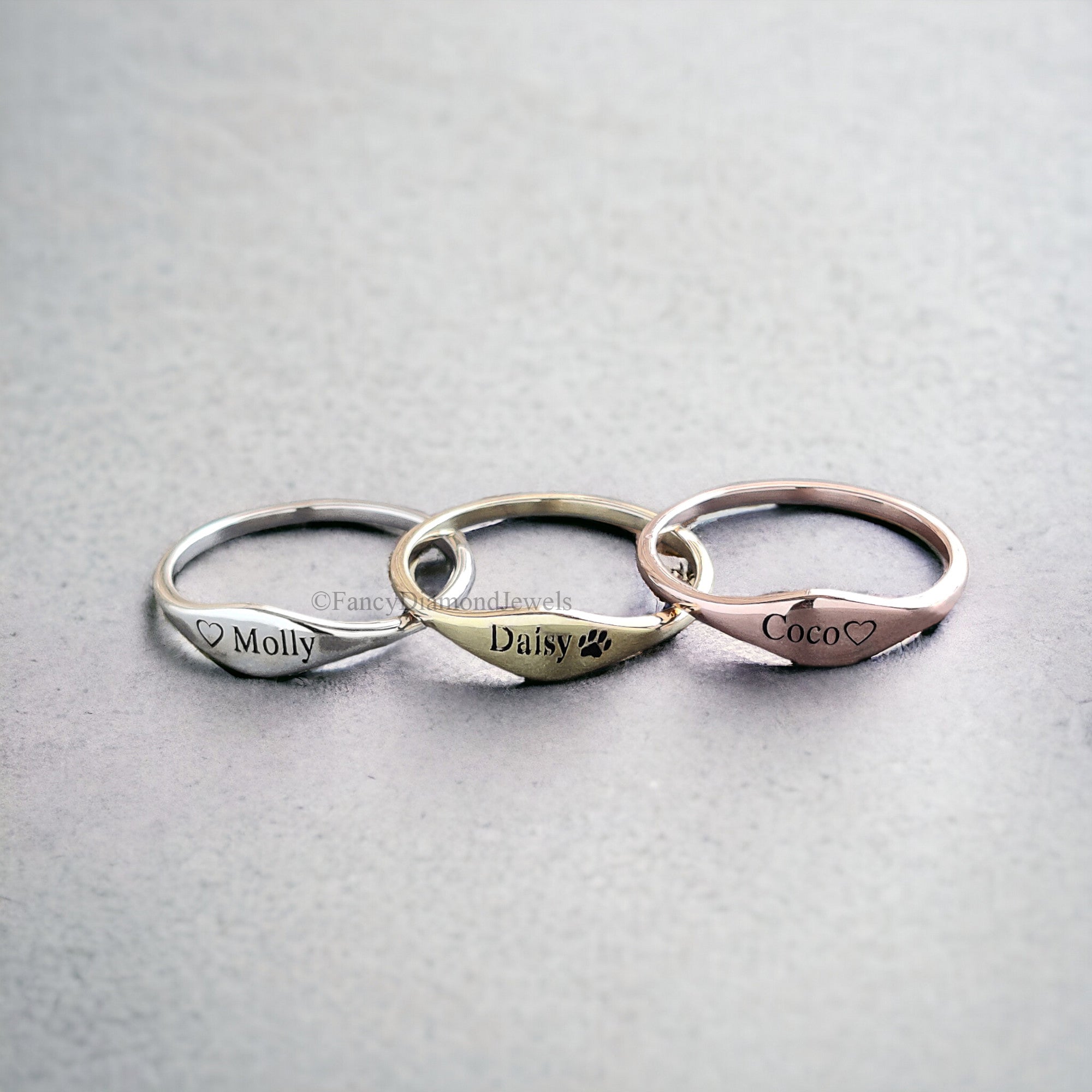 Dainty Name Ring Custom Delicate Stacking Ring Personalized Gift for New Mom Baby Shower Gift Pet Lover Jewelry Matching Wedding Band FD111