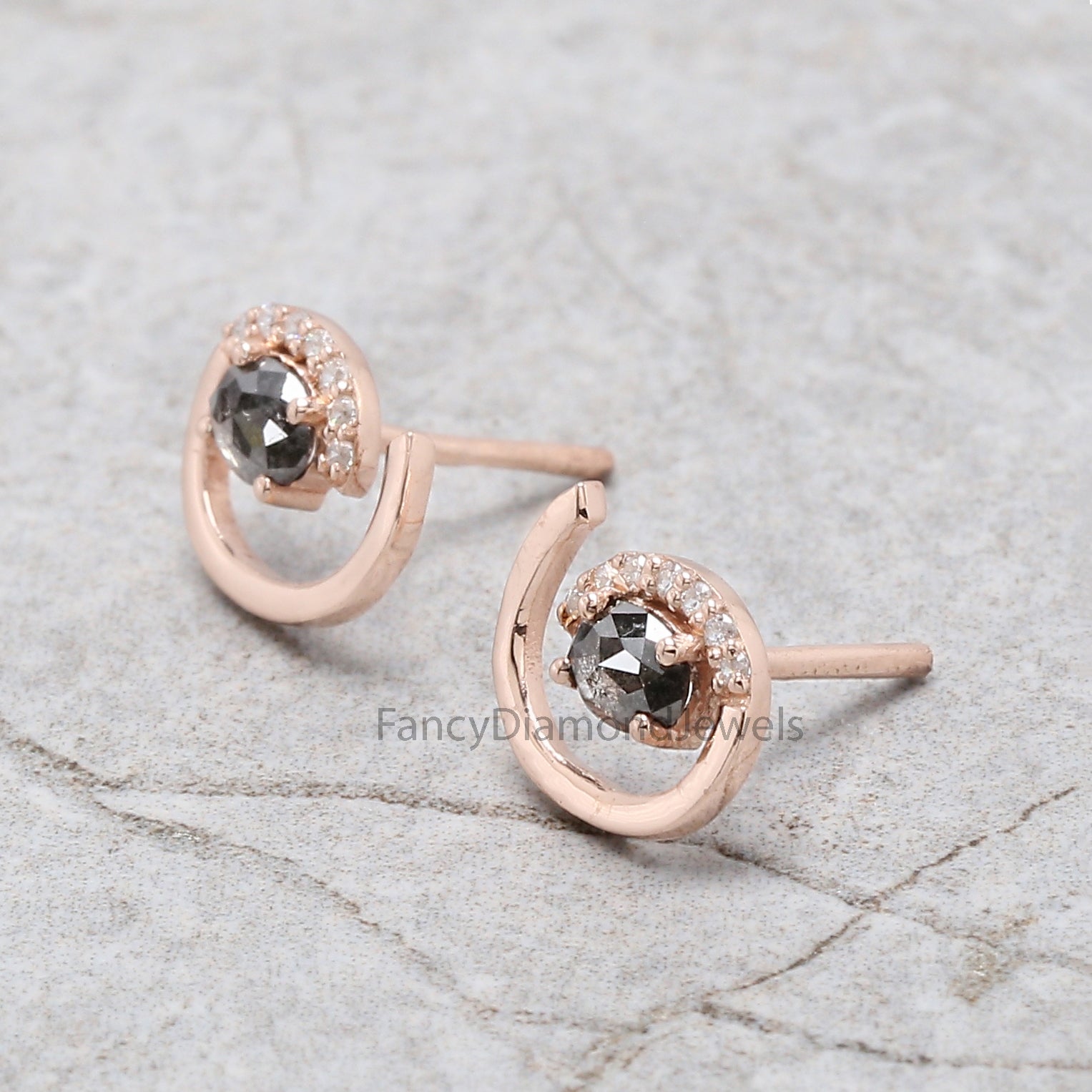 Oval Salt And Pepper Diamond Earring, Oval Shape Earring, Prong Earring, Engagement Earring, Earlobe Earrings, Earrings Jewelry KDN2293