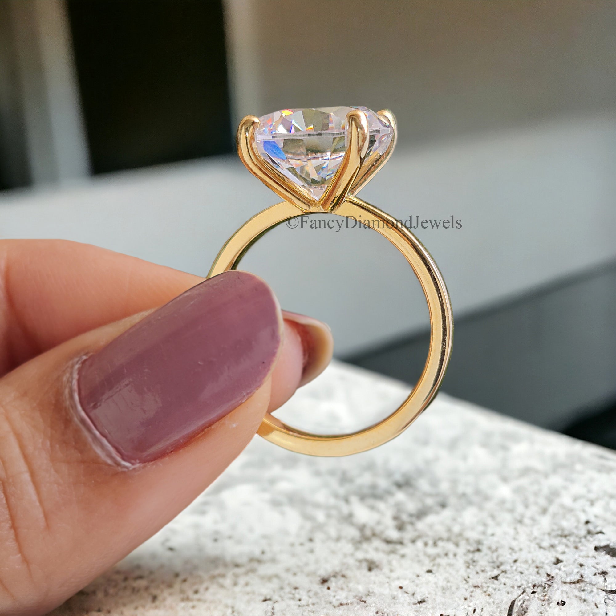 5.00 CT Round engagement ring Gold ring Silver ring Promise ring Diamond ring Simulant ring Solitaire ring Gift for her Stacking ring FD109