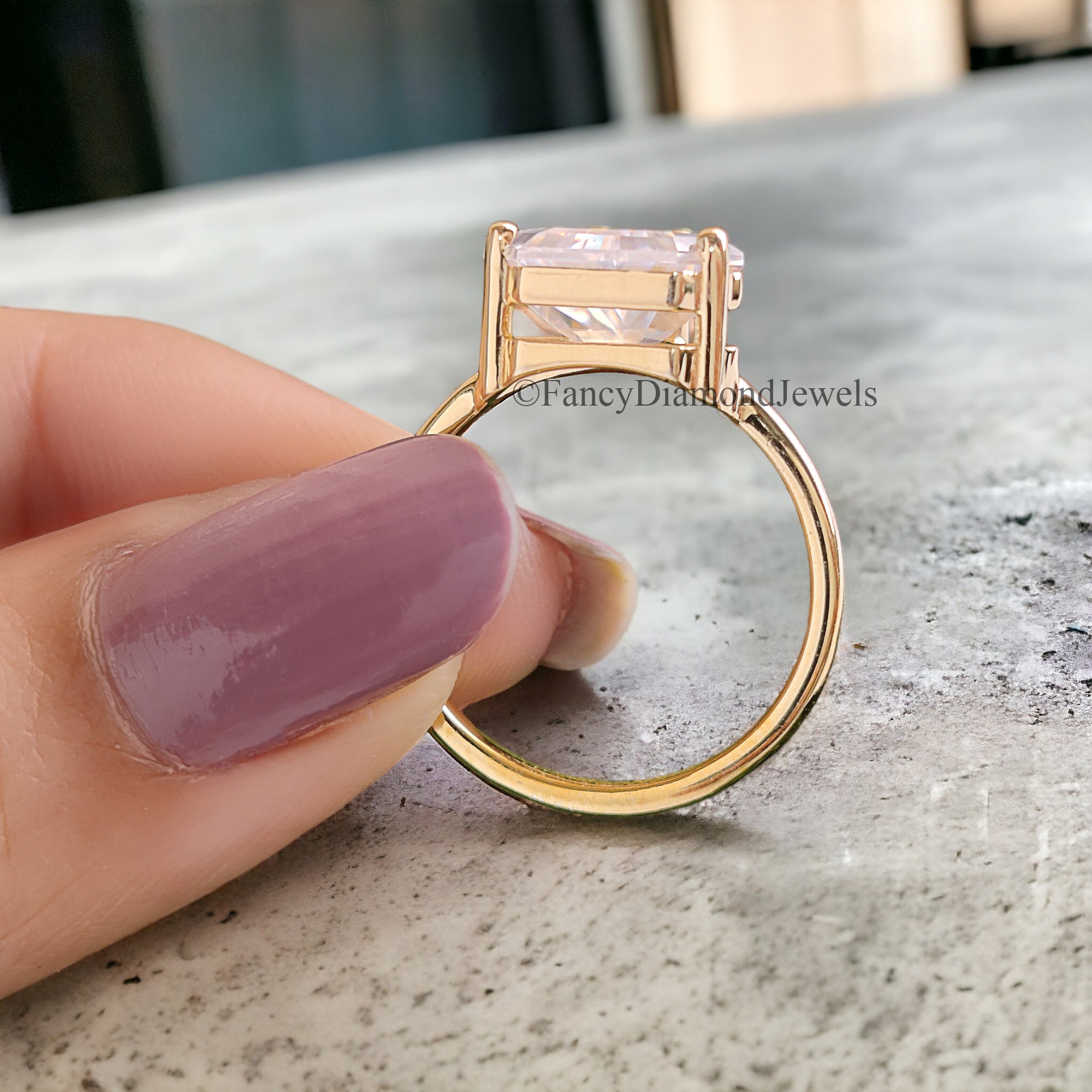 3.00 CT Shield Shape Moissanite Engagement Ring Colorless Moissanite Ring Prong Set Wedding Ring Unique Moissanite Ring Gift for Her FD92