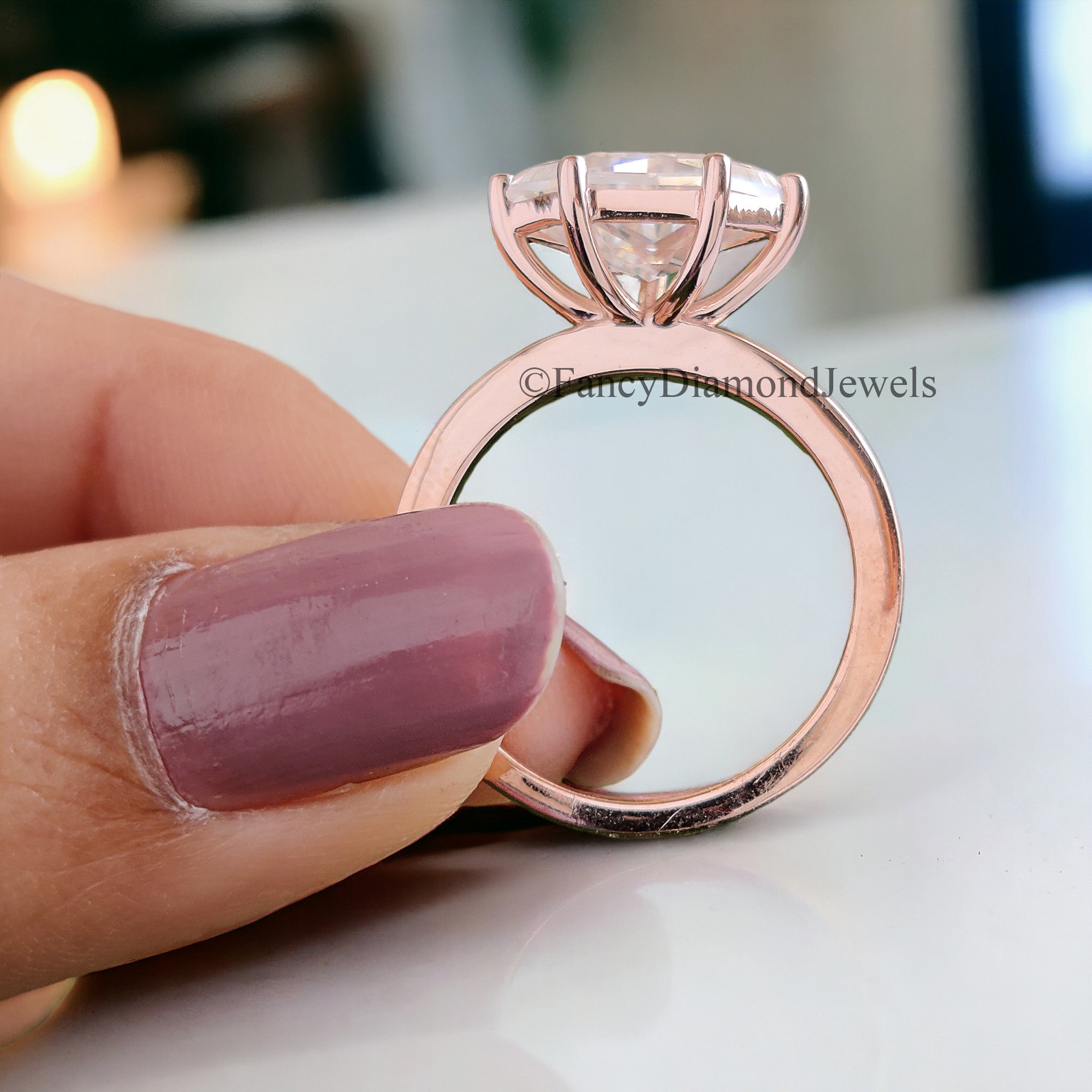 2.50 CT Shield Shape Moissanite Engagement Ring Colorless Moissanite Ring Prong Set Wedding Ring Unique Moissanite Ring Gift for Her FD75