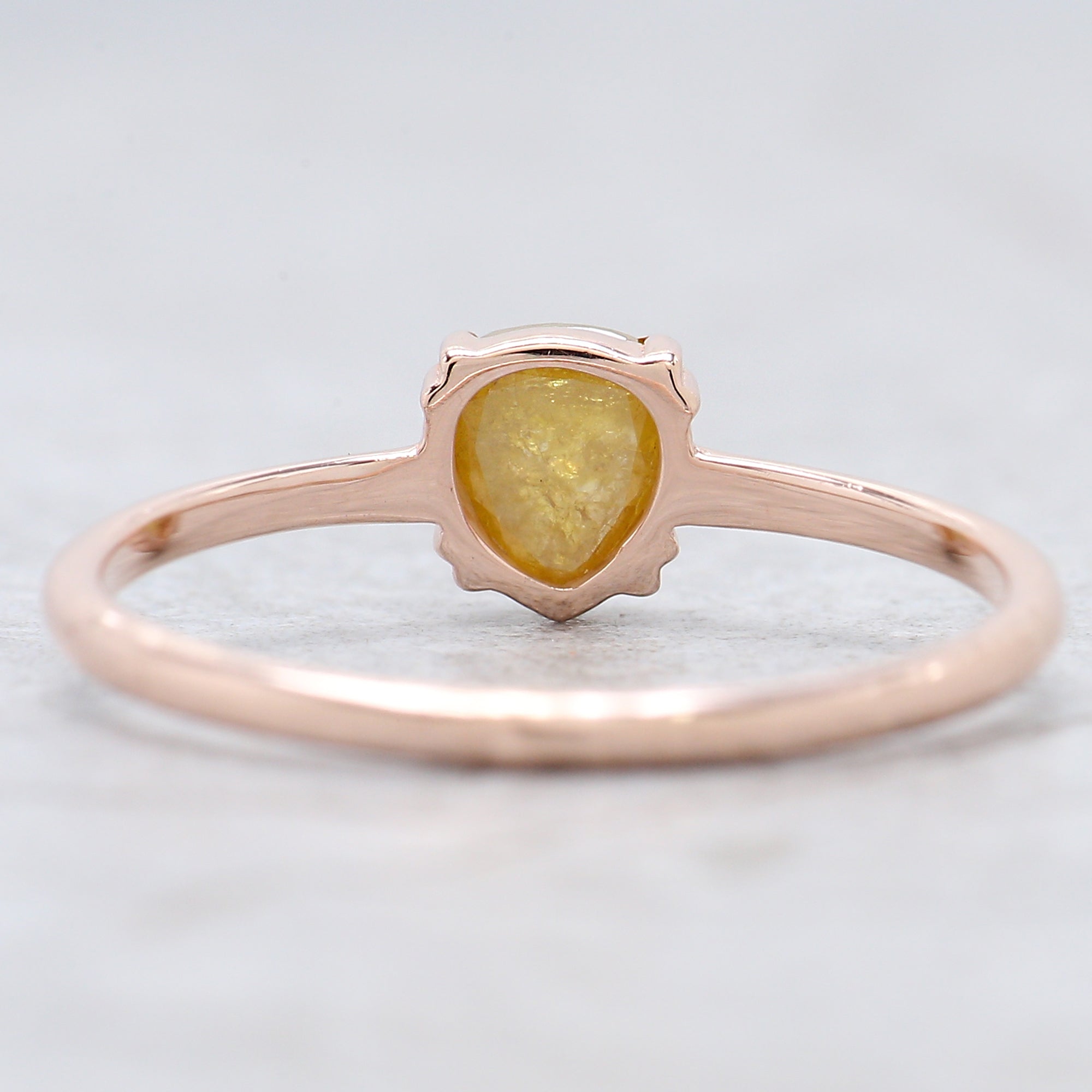 Heart Cut Yellow Color Diamond Ring 0.59 Ct 5.47 MM Heart Shape Diamond Ring 14K Solid Rose Gold Silver Engagement Ring Gift For Her QK2510