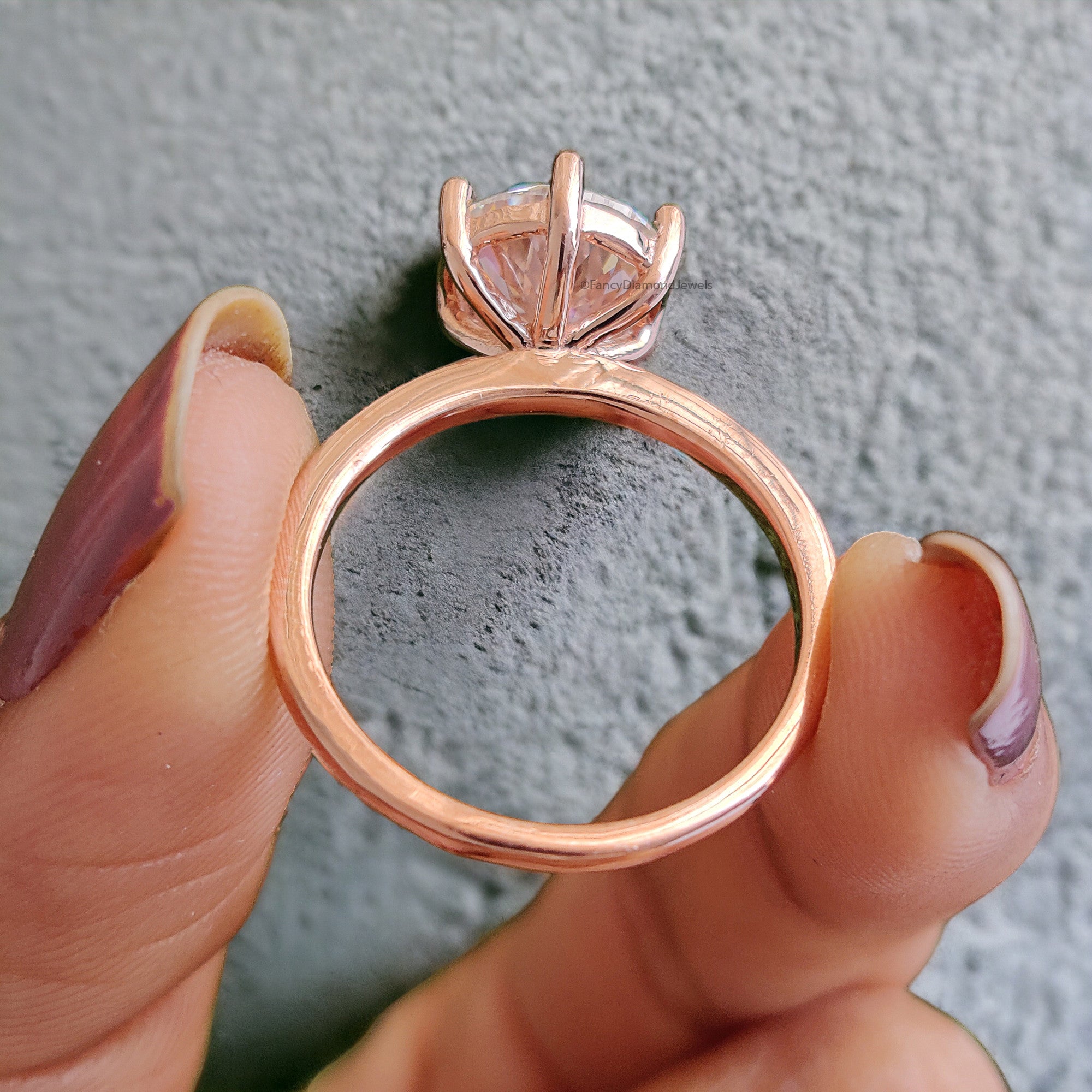 Antique 2.00 CT Portuguese Cut Colorless Moissanite Solitaire Ring Engagement Ring Vintage Rose Gold Wedding Ring Anniversary Gift Ring FD33