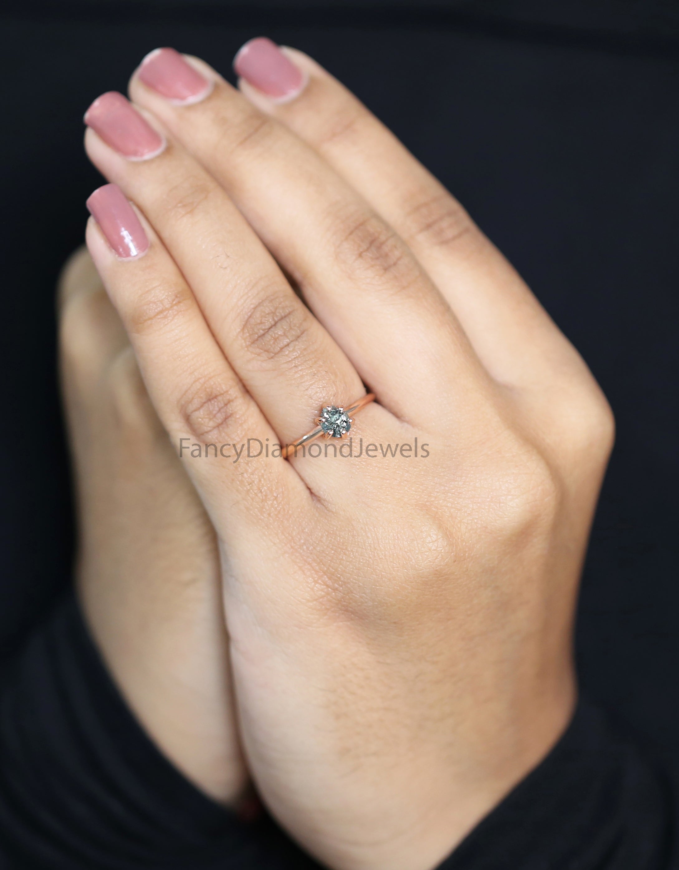 Rough Diamond ring, Raw diamond Ring, Raw Diamond Engagement Ring, Blue Rough Diamond Ring, Uncut diamond ring, Crystal Rough Ring, KDK2532