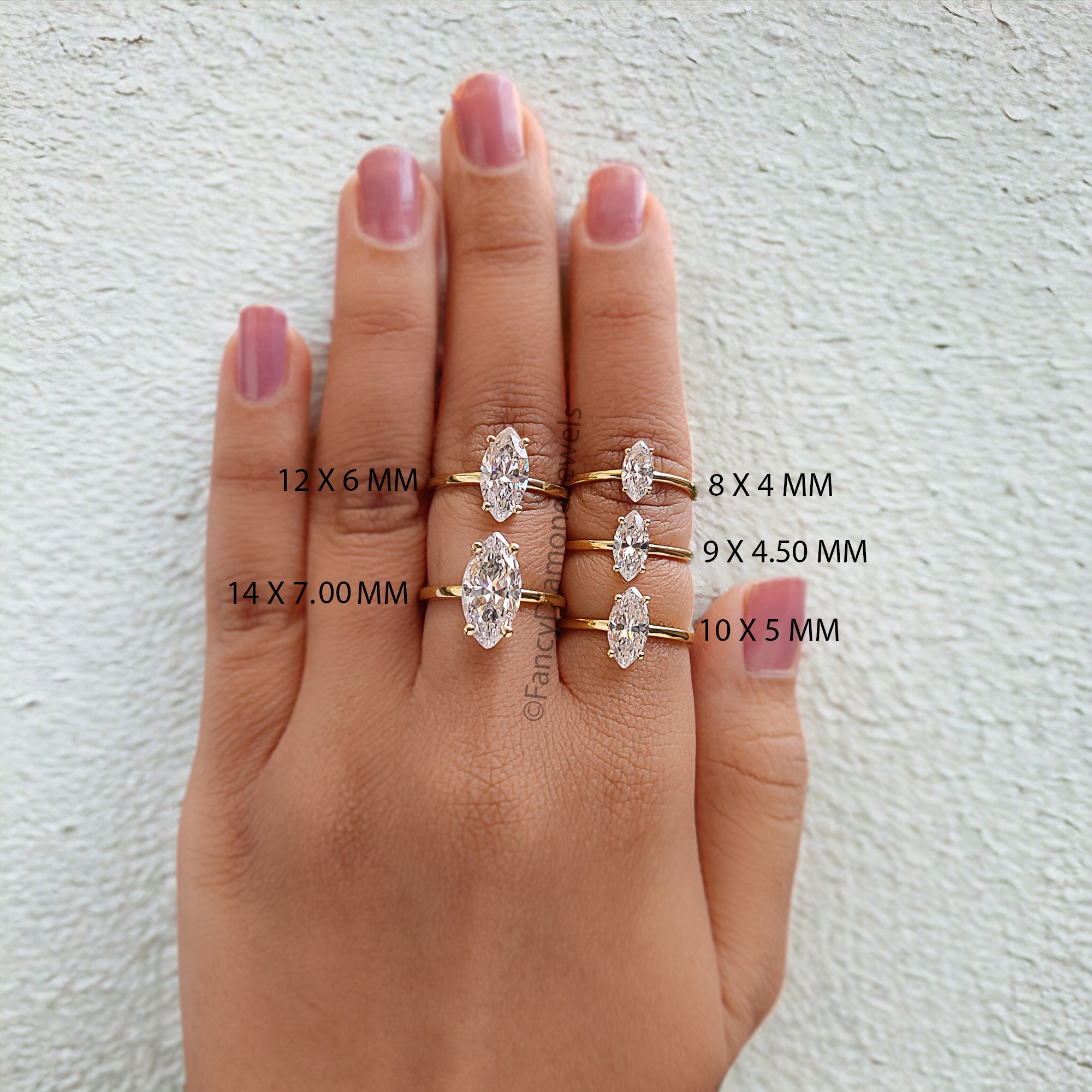 Marquise Cut engagement ring 8mm 9mm 10mm 12mm 14mm stone ring Silver Promise ring Marquise Cut Diamond Solitaire ring Gift for her FD281