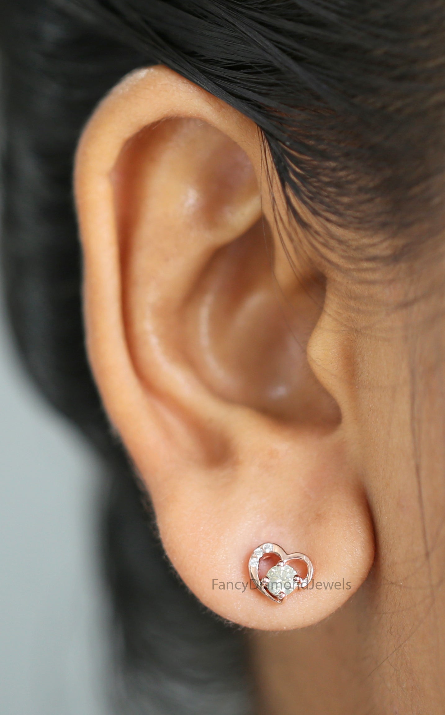 Round White Diamond Earring, Round Brilliant Shape Earring, Prong Earring, Engagement Earring, Earlobe Earrings, Earrings Jewelry, KDN1864