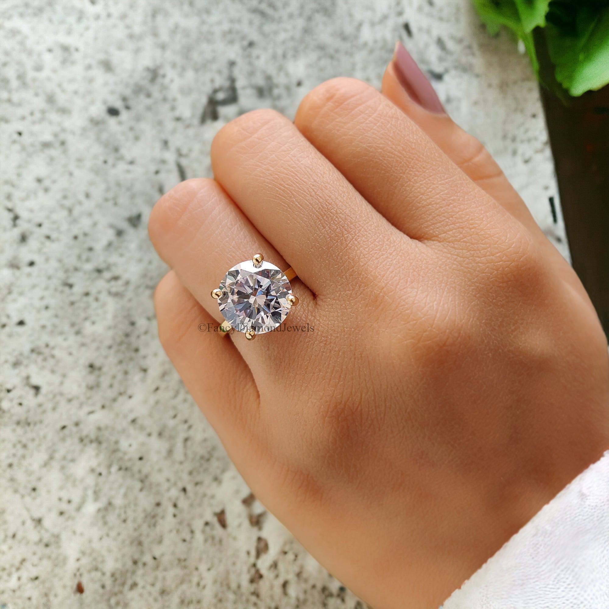 5.00 CT Round engagement ring Gold ring Silver ring Promise ring Diamond ring Simulant ring Solitaire ring Gift for her Stacking ring FD109