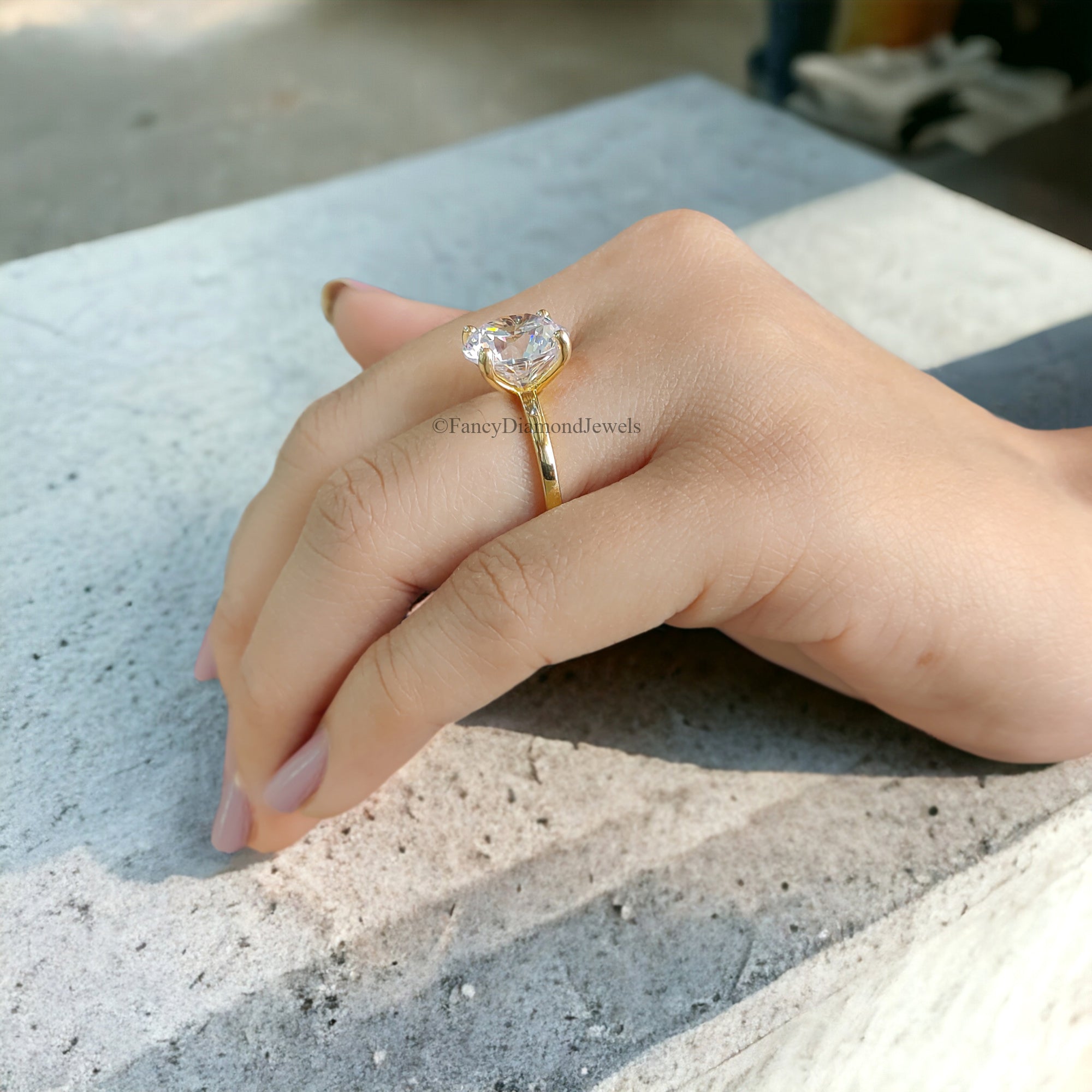 5.00 CT Round engagement ring Gold ring Silver ring Promise ring Diamond ring Simulant ring Solitaire ring Gift for her Stacking ring FD109