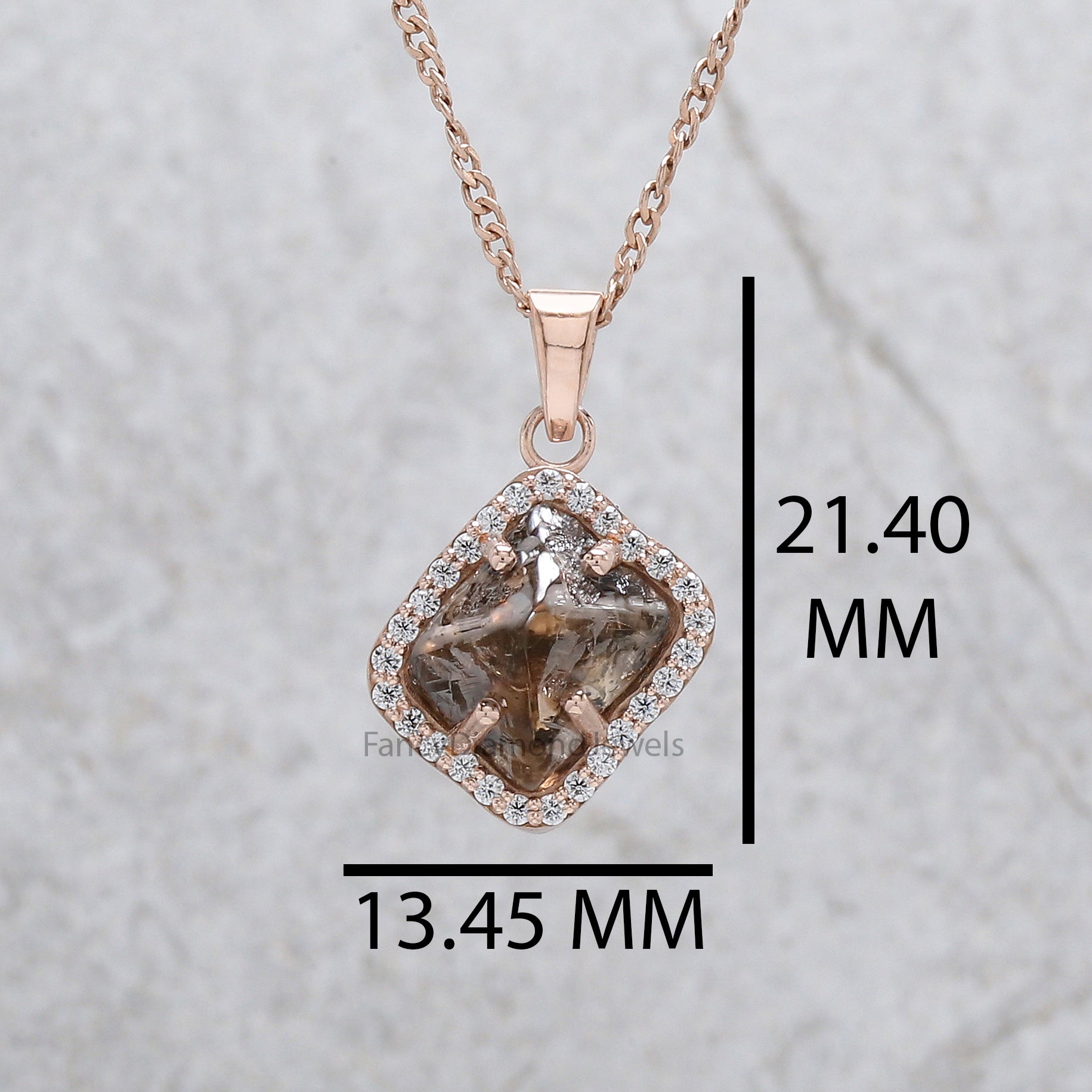 Rough Brown Diamond Pendant, Unique Diamond Pendant, Brown Diamond Pendant, Brown Rough Pendant, Rough Pendant, Dangling Pendant, KDL8837