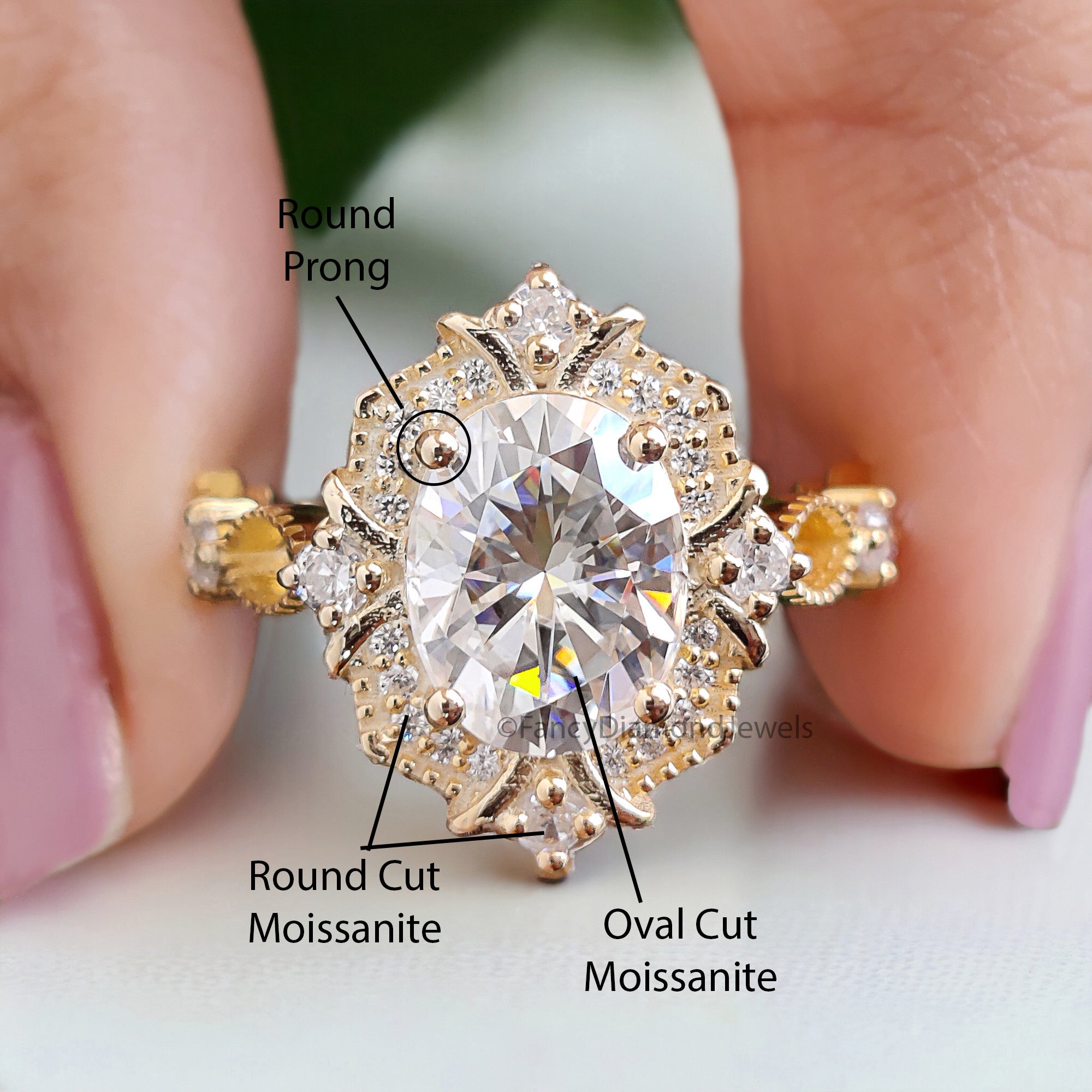 1.85 CT Oval Cut Moissanite Engagement Ring Colorless Oval Moissanite Wedding Ring Anniversary Gift Ring for Women Promise Ring FD291