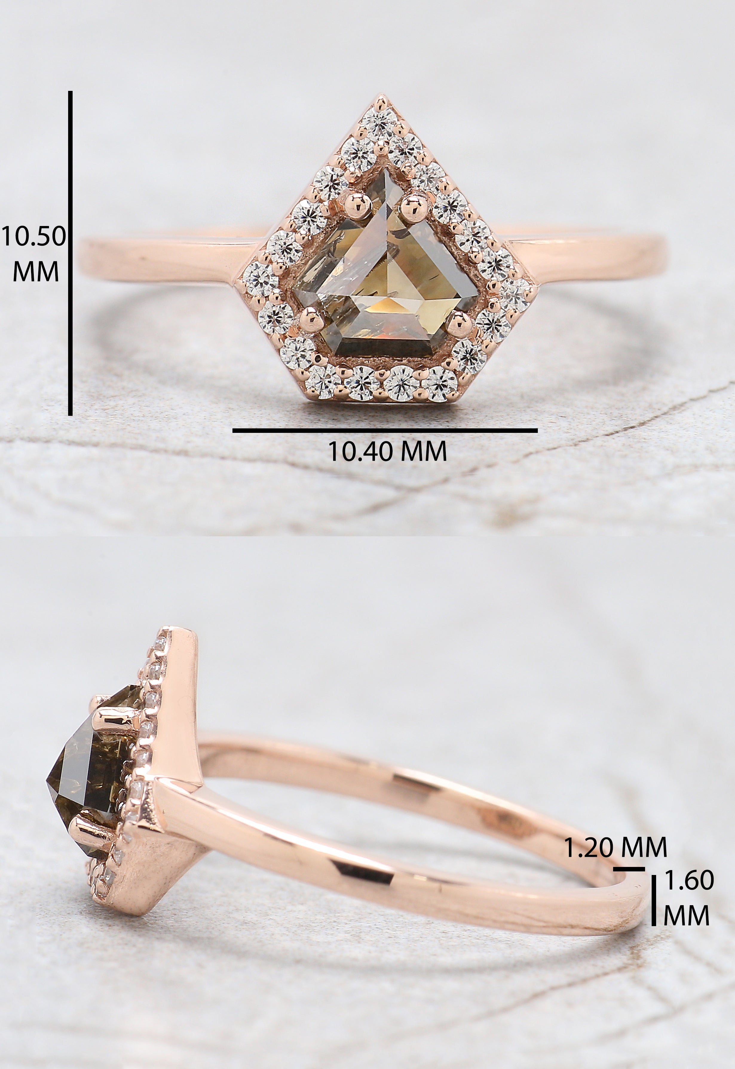 Shield Cut Brown Color Diamond Ring 1.00 Ct 6.45 MM Shield Shape Diamond Ring 14K Solid Rose Gold Silver Engagement Ring Gift For Her QN9352