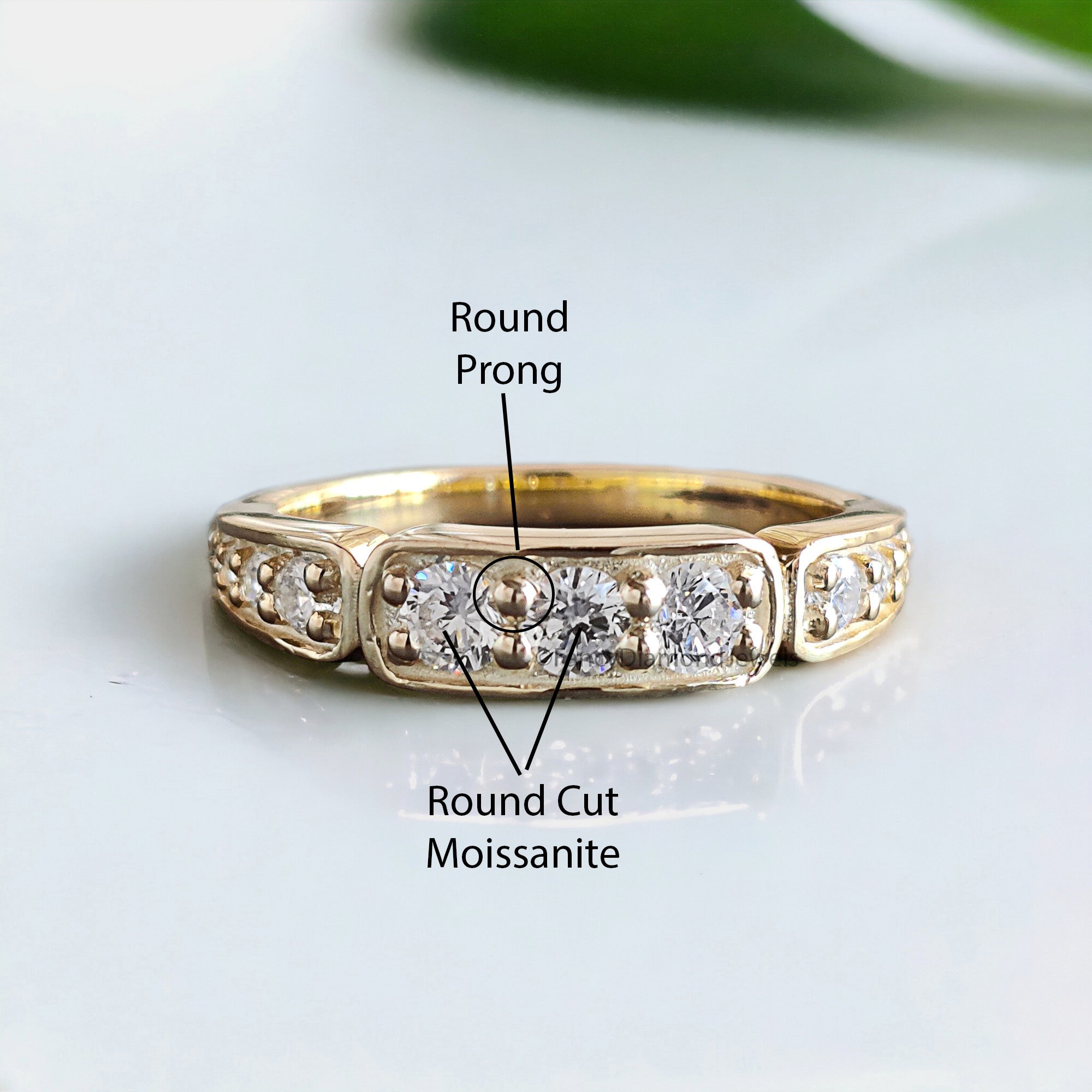 0.73 CT Round Diamond Engagement Ring Half Eternity Band Stackable Ring Moissanite Unique Wedding Ring 14K Solid Gold Anniversary Ring FD297