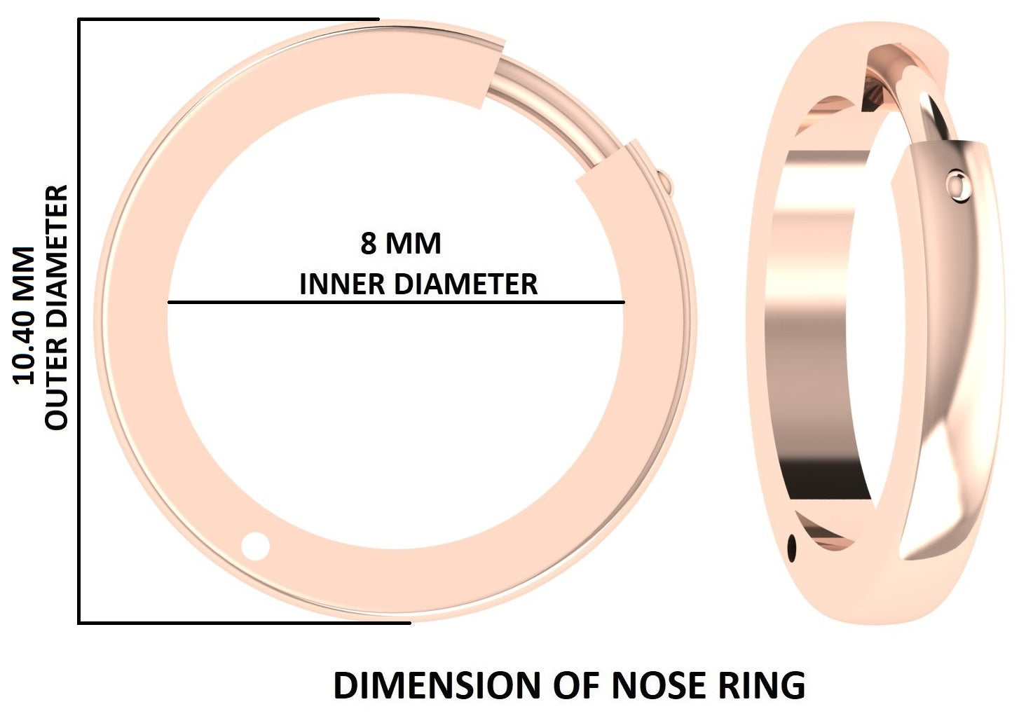 Nose Ring, Studs, Hoop Ring, Nose Ring Hoop, Nose Stud, Rose Gold Nose Ring, Gold Nose Ring, Plain Nose Stud, Plain Nose Ring, KD1178