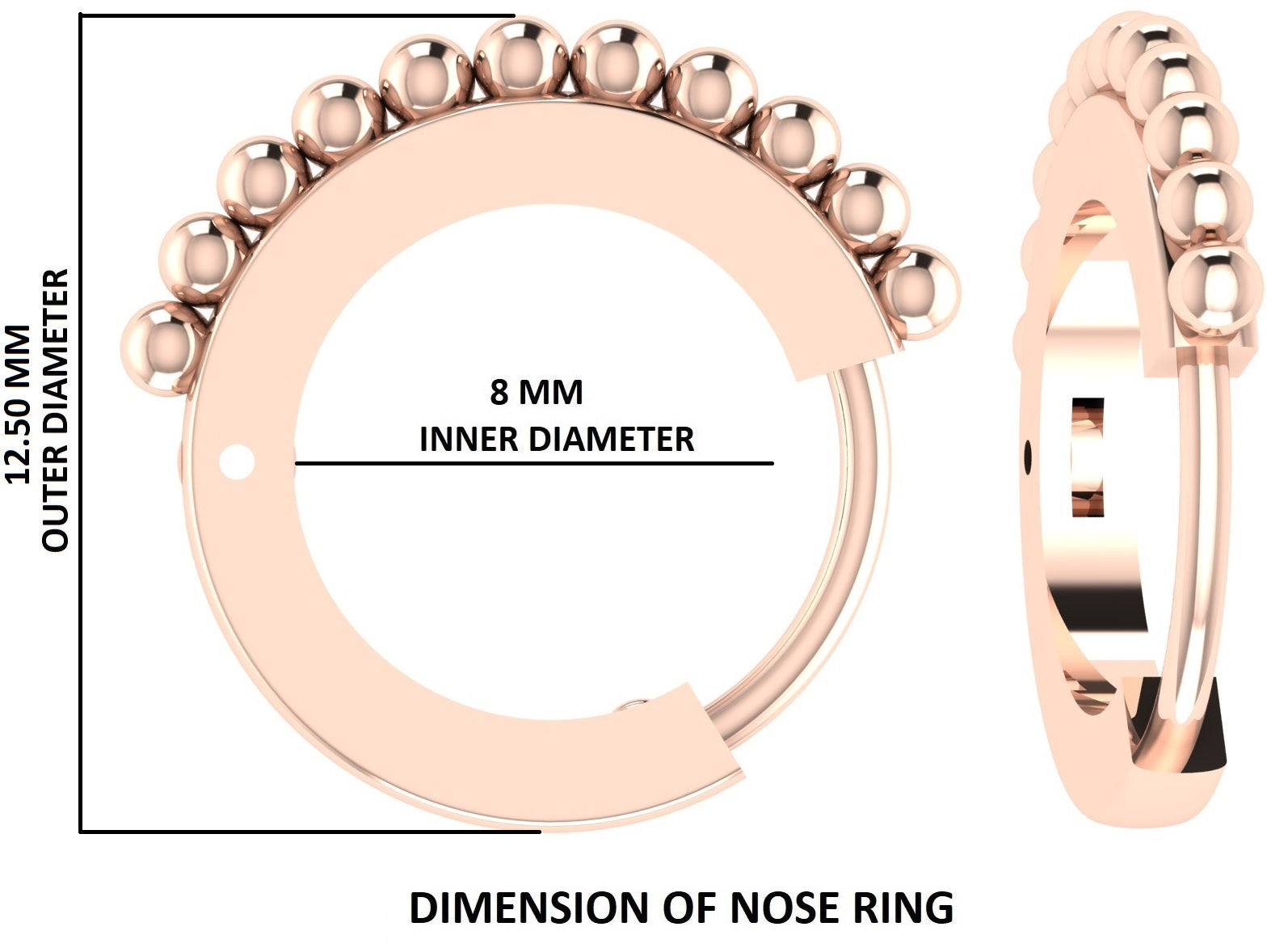 Nose Ring, Studs, Hoop Ring, Nose Ring Hoop, Nose Stud, Rose Gold Nose Ring, Gold Nose Ring, Diamond Nose Stud, Plain Nose Ring  KD973