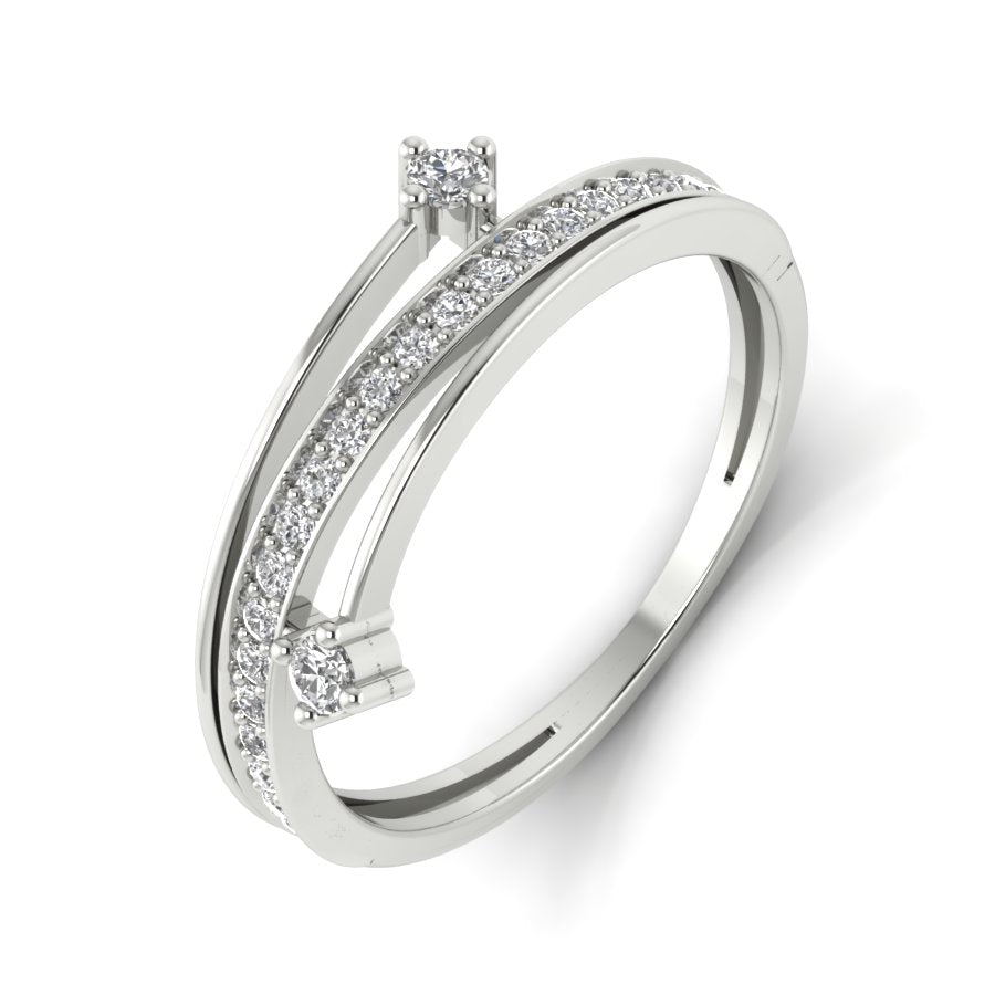 0.16 TW Round Cut Lab Grown Diamond With Pave Set Engagement Ring Woman Wedding Ring PR009