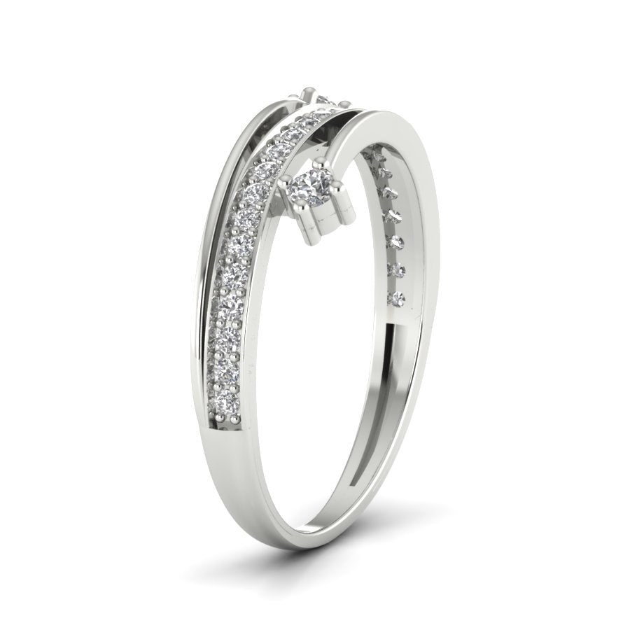 0.16 TW Round Cut Lab Grown Diamond With Pave Set Engagement Ring Woman Wedding Ring PR009