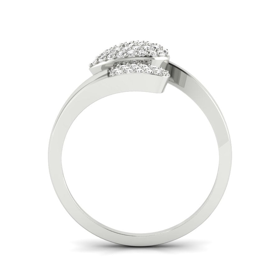 0.21 TW Crossover Band Ring With Round Cut Lab Grown Diamond Engagement Ring Wedding Ring PR010