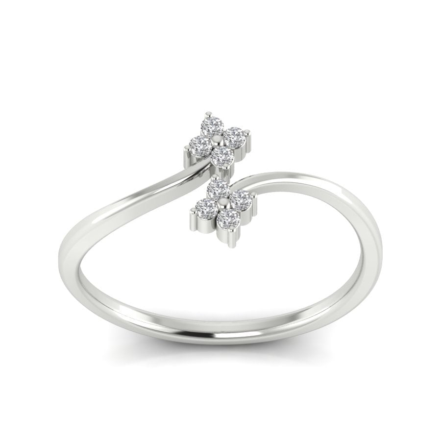 0.10 TW Round Cut Lab Grown Diamond Ring Wedding ring Dainty Floral ring Engagement ring PR037