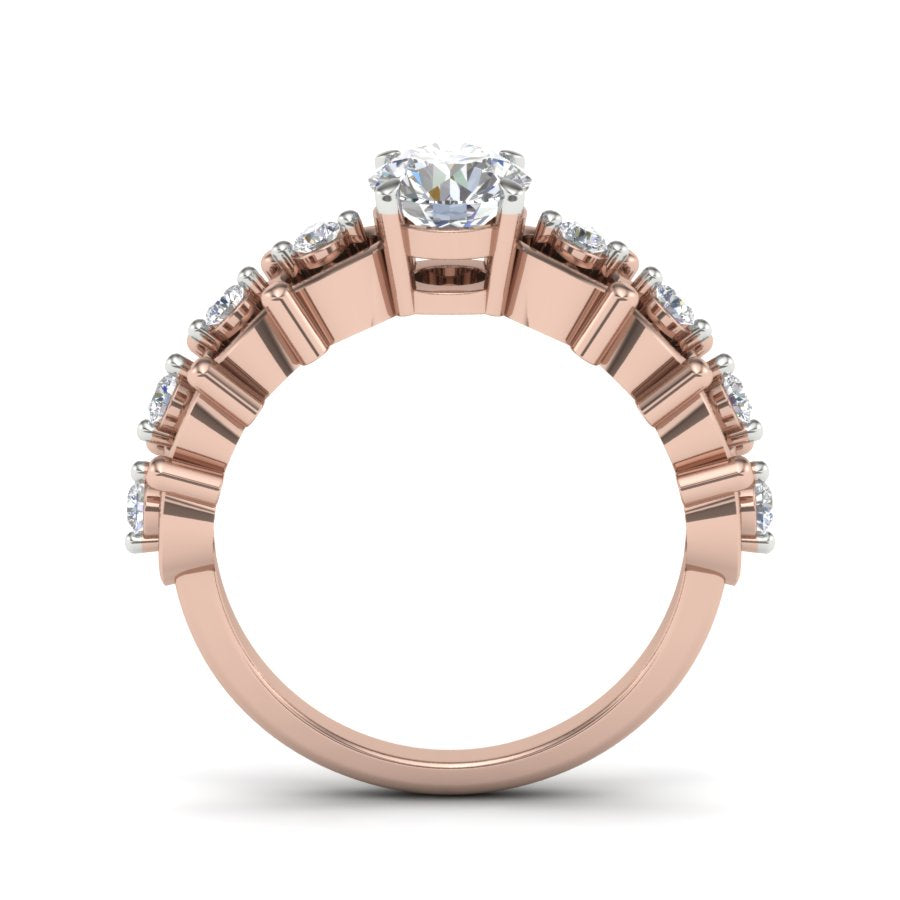 1.05 TW Round Cut Lab Grown Diamond Ring Prong Setting Beautiful Unique Style Engagement Ring Wedding Ring PR051