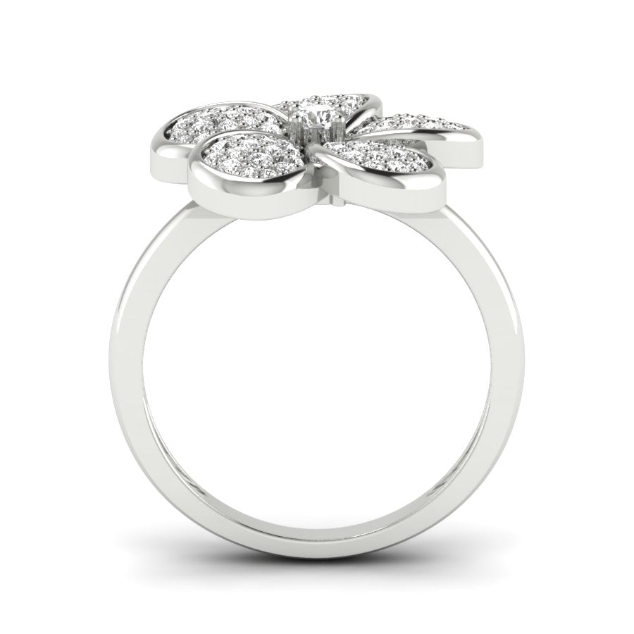 0.47 TW Flower Style Round Cut Lab Grown Diamond Ring Engagement Ring Beautiful Cocktail Wedding Ring PR144