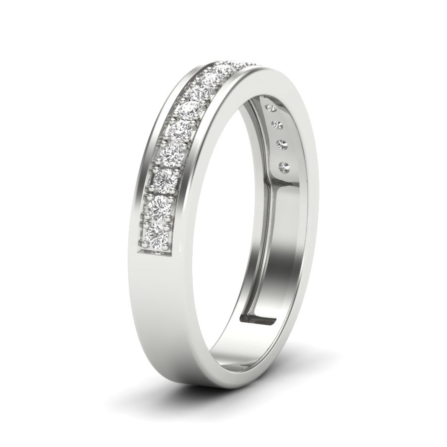 0.37 TW Half Eternity Bridal Band Channel Set Round Cut Lab Grown Diamond Engagement Band Wedding Band PR170