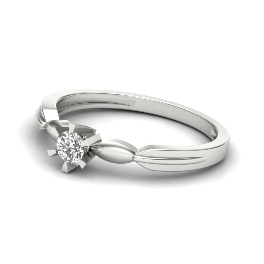 0.16 TW Unique Design Round Cut Lab Grown Diamond Ring Engagement Ring Squre Prong Set Wedding Ring PR172