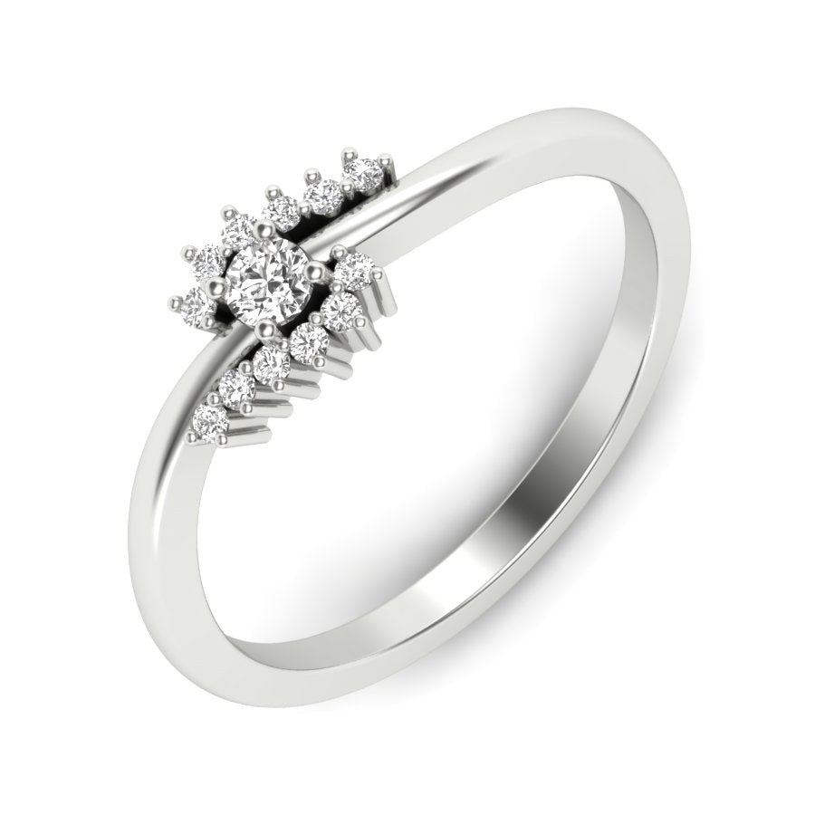 0.15 TW Unique Ring With Round Cut Lab Grown Diamond Ring Wedding ring Engagement ring PR185