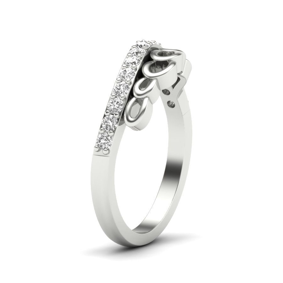 0.33 TW Round Cut Lab Grown Diamond Ring Engagement Ring Prong Set With Unique band Wedding Ring PR213