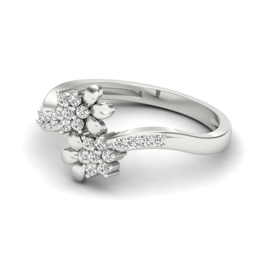 0.22 TW Flower And Prong Ring With Round Cut Lab Grown Diamond Ring Bridal Wedding ring Engagement ring PR230