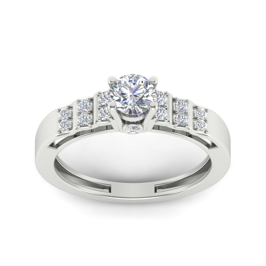 0.65 TW Unique Ring Prong Set Ring Round Cut Lab Grown Diamond Ring Wedding ring Bridal Ring Engagement ring PR247