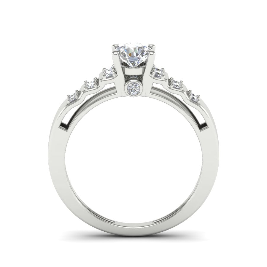 0.65 TW Unique Ring Prong Set Ring Round Cut Lab Grown Diamond Ring Wedding ring Bridal Ring Engagement ring PR247