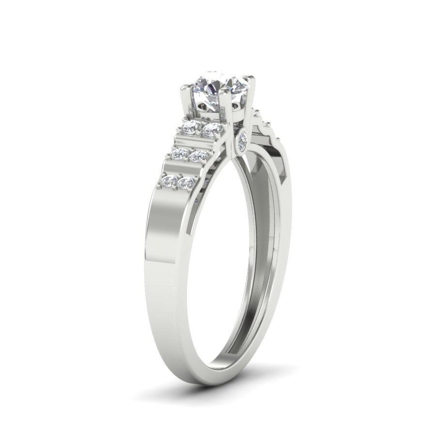 0.65 TW Unique Ring Prong Set Ring Round Cut Lab Grown Diamond Ring Wedding ring Bridal Ring Engagement ring PR247