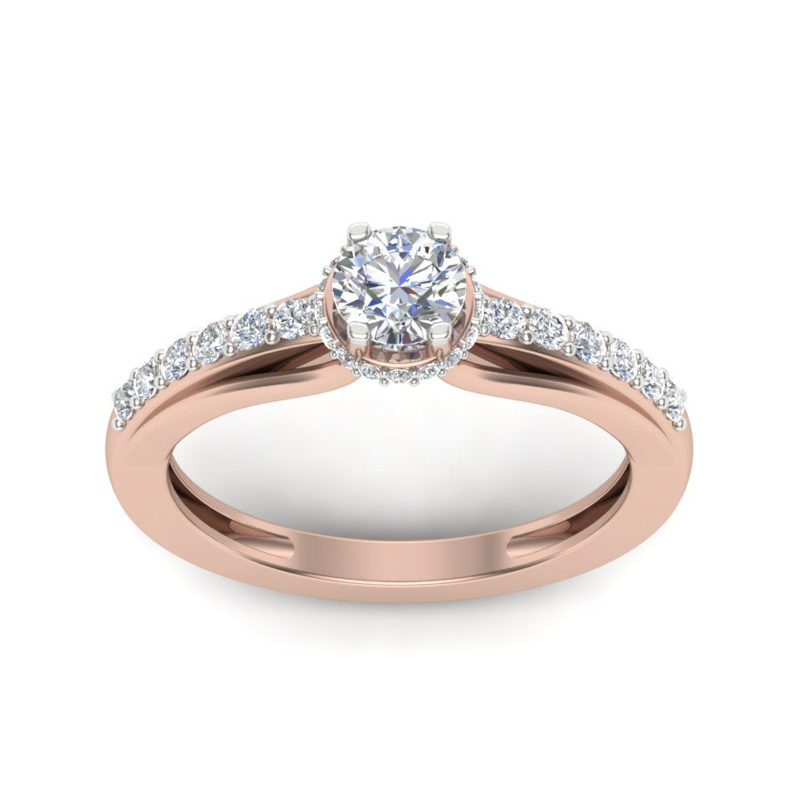 0.81 TW Unique Ring Prong Set Ring Round Cut Lab Grown Diamond Ring Wedding ring Bridal Ring Engagement ring PR249