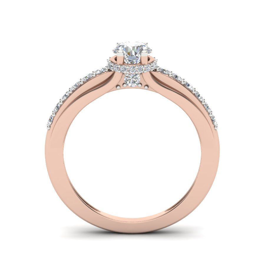 0.81 TW Unique Ring Prong Set Ring Round Cut Lab Grown Diamond Ring Wedding ring Bridal Ring Engagement ring PR249