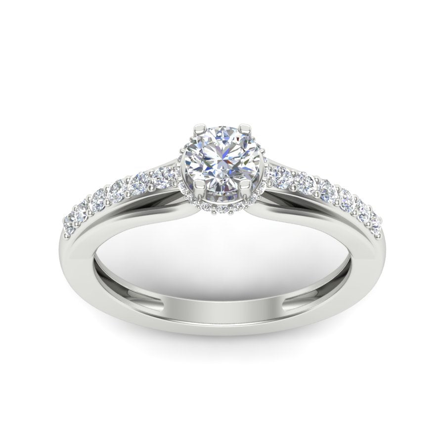 0.81 TW Unique Ring Prong Set Ring Round Cut Lab Grown Diamond Ring Wedding ring Bridal Ring Engagement ring PR249