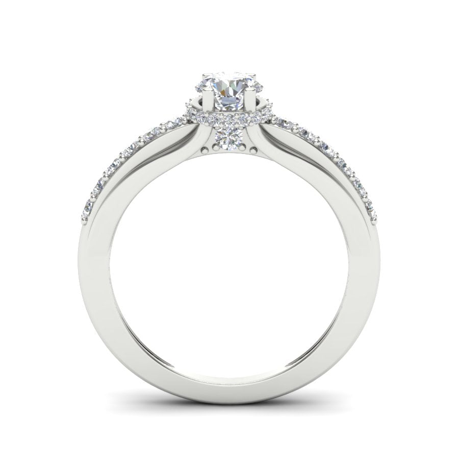 0.81 TW Unique Ring Prong Set Ring Round Cut Lab Grown Diamond Ring Wedding ring Bridal Ring Engagement ring PR249