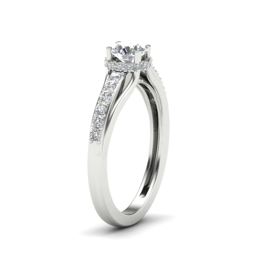 0.81 TW Unique Ring Prong Set Ring Round Cut Lab Grown Diamond Ring Wedding ring Bridal Ring Engagement ring PR249