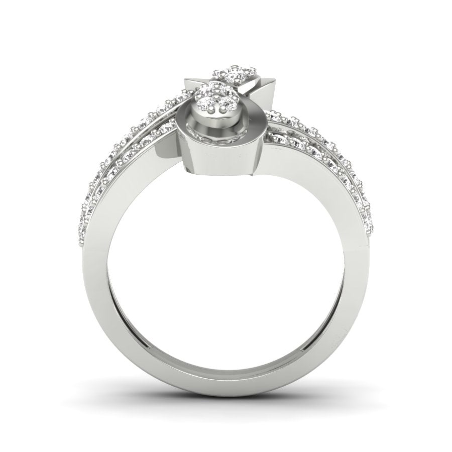 Unique Design Ring 0.69 TW Bypass Design With Round Cut Lab Grown Diamond Ring Wedding ring Engagement ring PR267