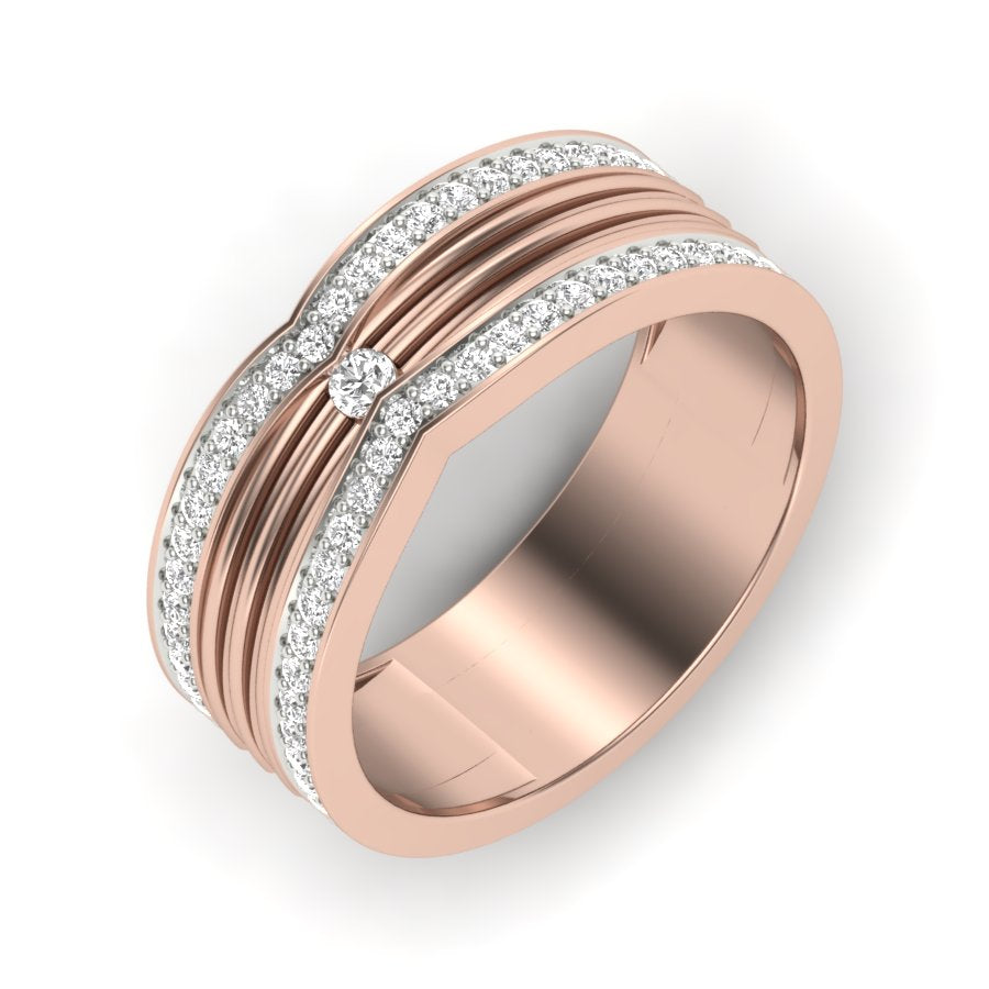 Unique Design Band 0.45 TW Round Cut Lab Grown Diamond Pressure Set With Prong Engagement Band Bridal Wedding Band PR309