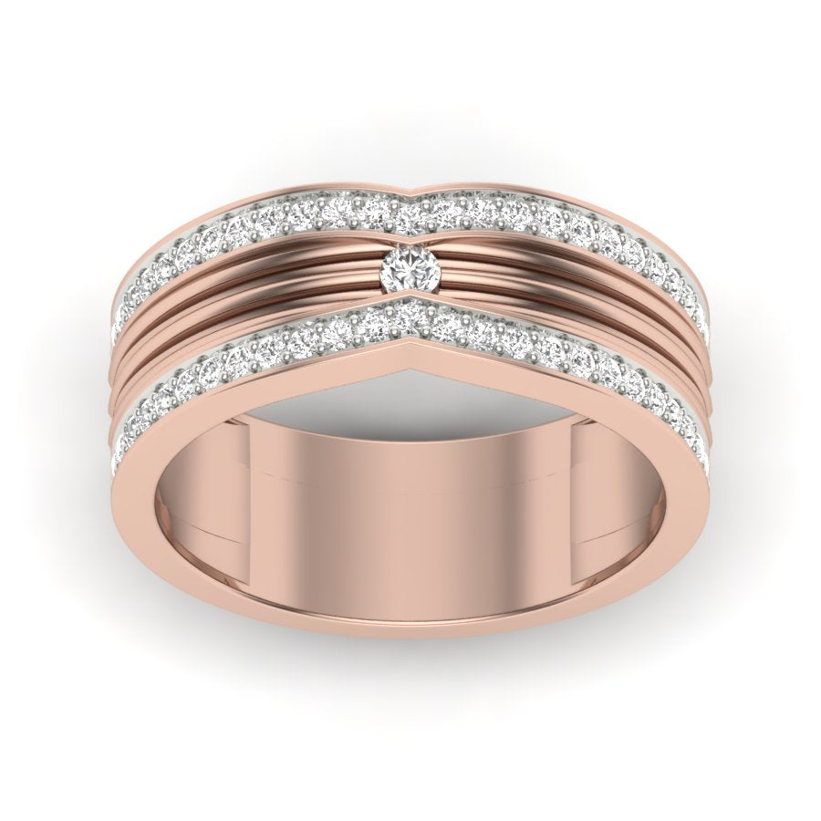 Unique Design Band 0.45 TW Round Cut Lab Grown Diamond Pressure Set With Prong Engagement Band Bridal Wedding Band PR309