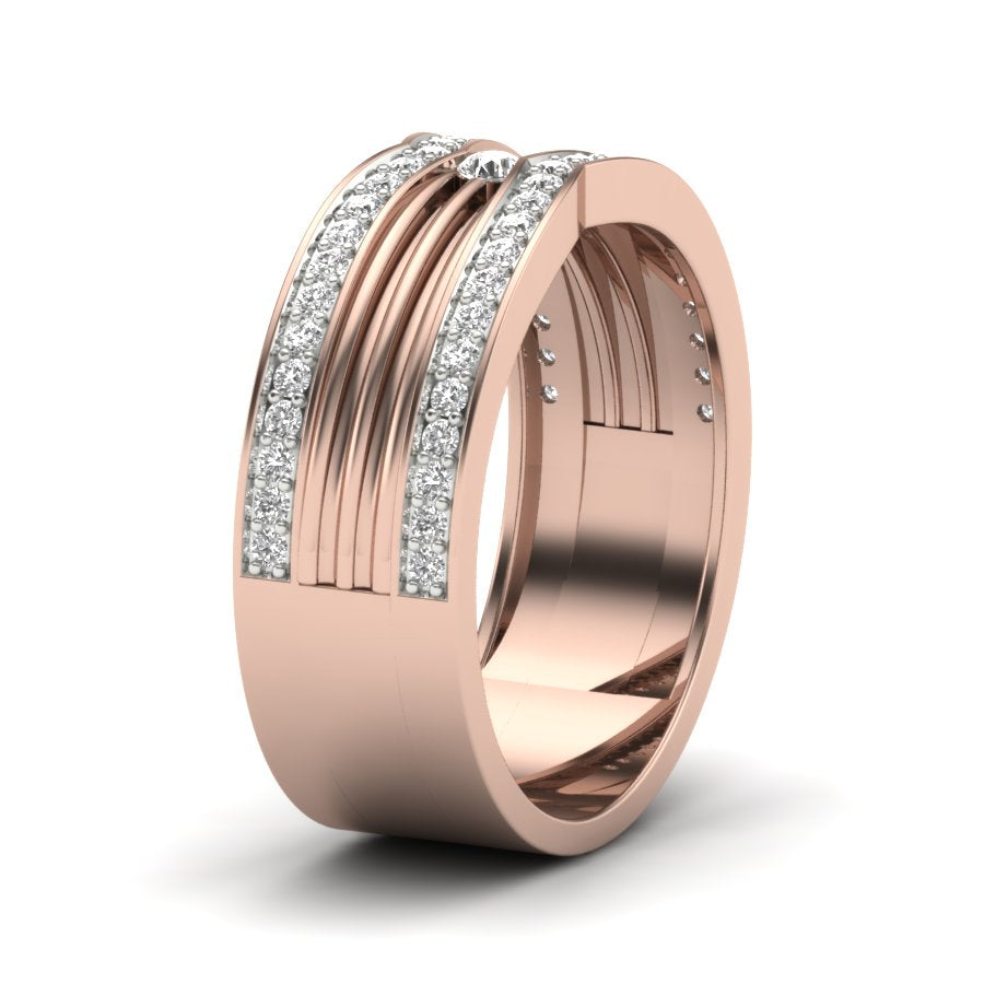 Unique Design Band 0.45 TW Round Cut Lab Grown Diamond Pressure Set With Prong Engagement Band Bridal Wedding Band PR309