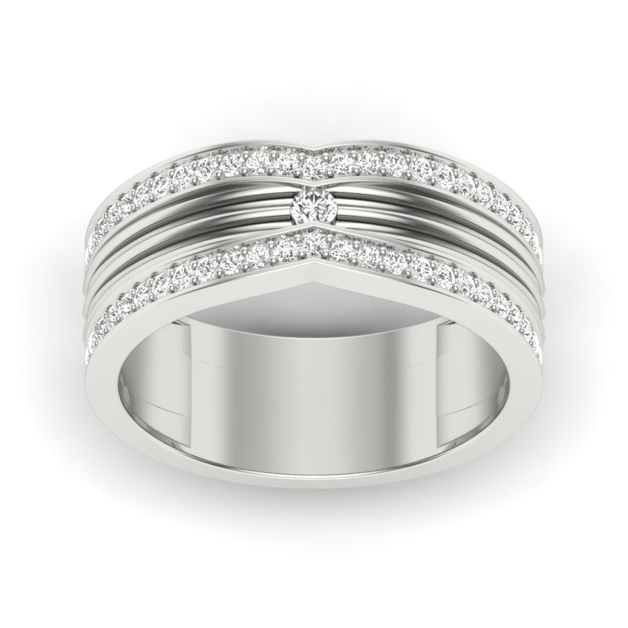 Unique Design Band 0.45 TW Round Cut Lab Grown Diamond Pressure Set With Prong Engagement Band Bridal Wedding Band PR309