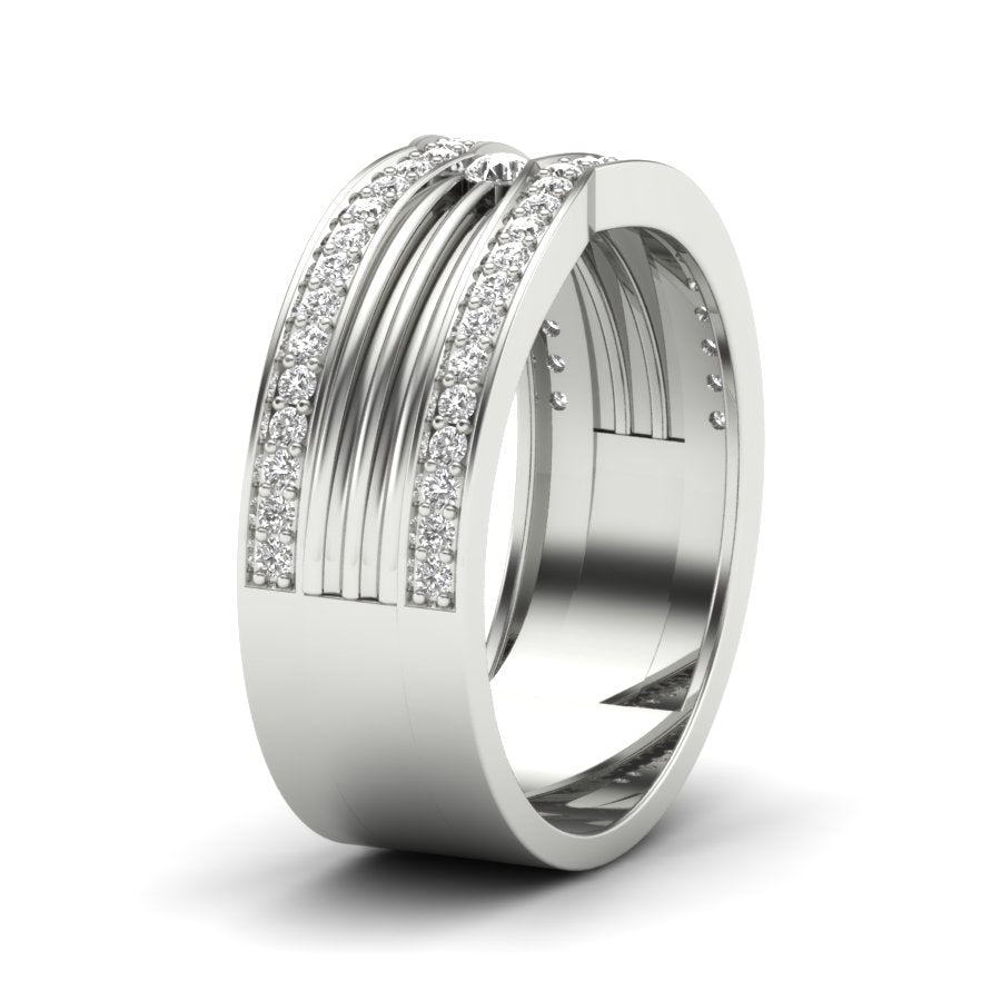 Unique Design Band 0.45 TW Round Cut Lab Grown Diamond Pressure Set With Prong Engagement Band Bridal Wedding Band PR309