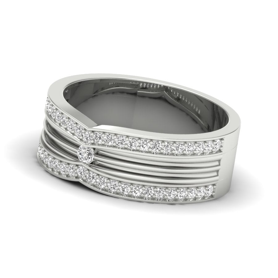 Unique Design Band 0.45 TW Round Cut Lab Grown Diamond Pressure Set With Prong Engagement Band Bridal Wedding Band PR309