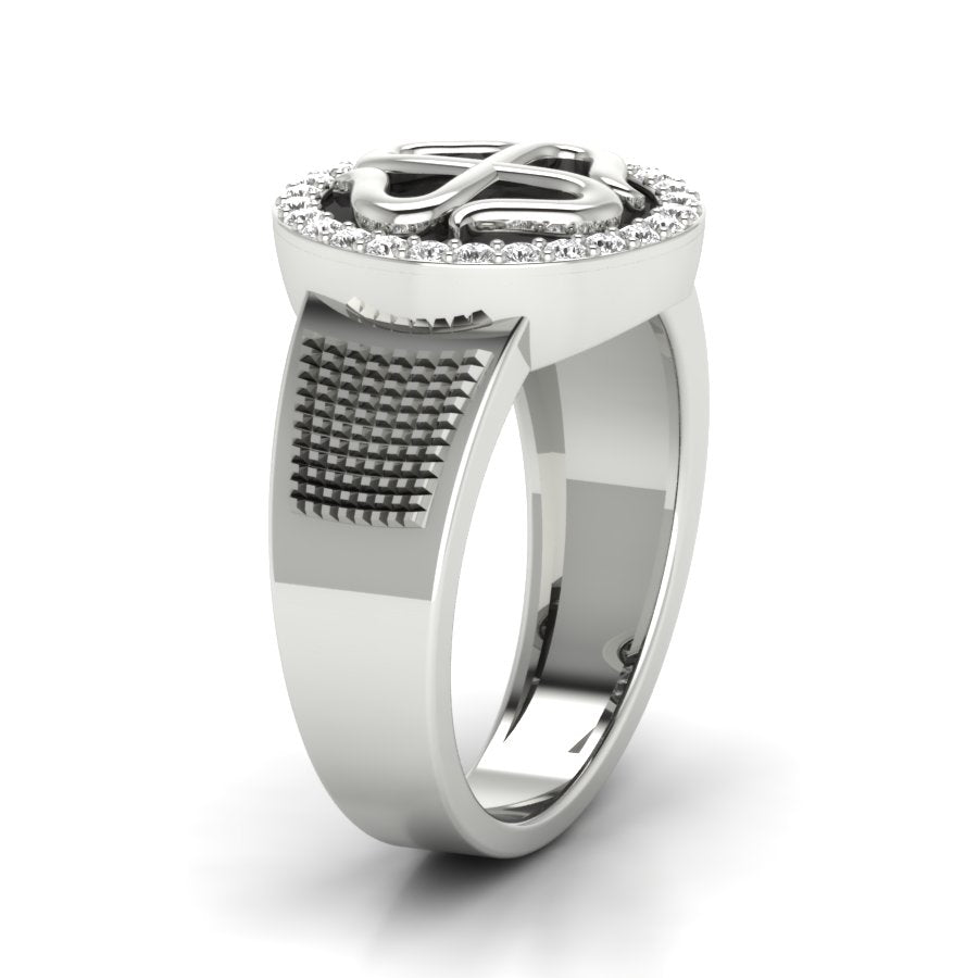 0.33 TW Swastik Men's Band Round Cut Lab Grown Diamond Band Prong Engagement Band Men's Wedding Band PR317