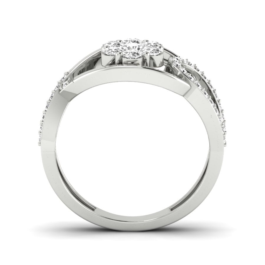 Unique Design Ring 0.59 TW Prong And Pave Set Ring Round Cut Lab Grown Diamond Ring Wedding ring Bridal Ring Engagement ring PR366